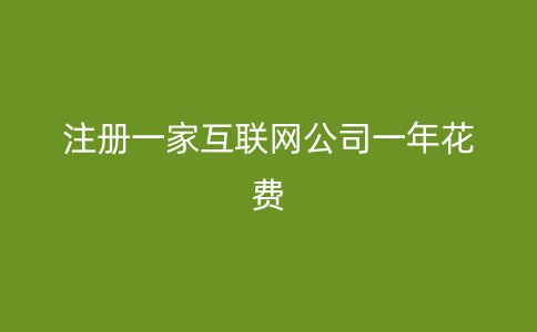 注册一家互联网公司一年花费