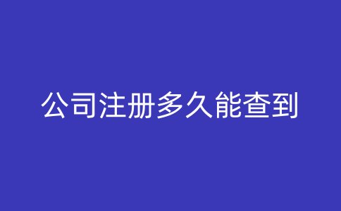 公司注册多久能查到