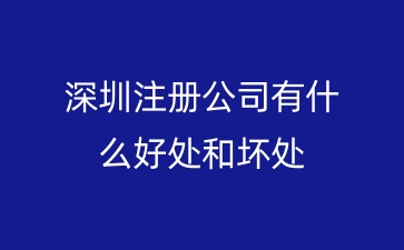 深圳注册公司有什么好处和坏处