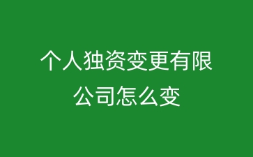 个人独资变更有限公司怎么变
